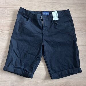 Children’s Place Girls Size 10 Black Bermuda Long Cotton Spandex Shorts NWT